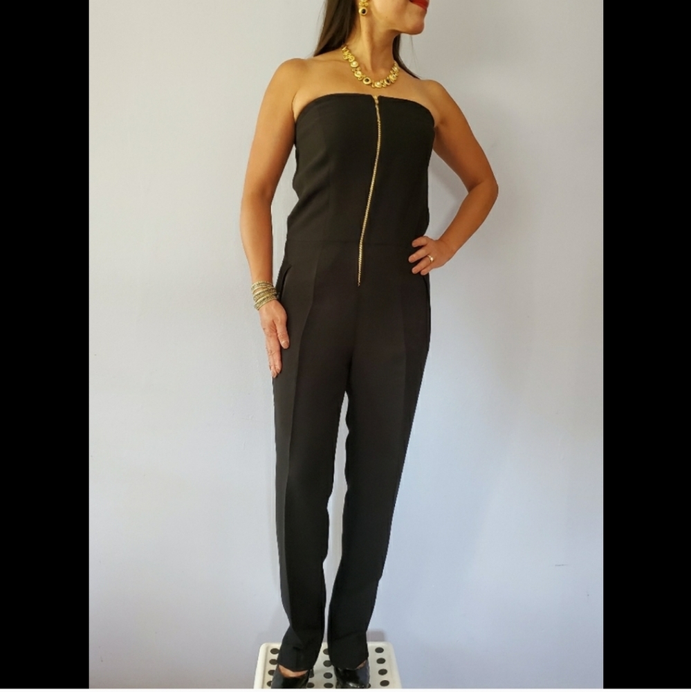 Sandro NWOT black strapless jumpsuit